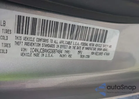 2016 Jeep Compass Sport from USA, damaged, VIN 1C4NJCBAXGD687484